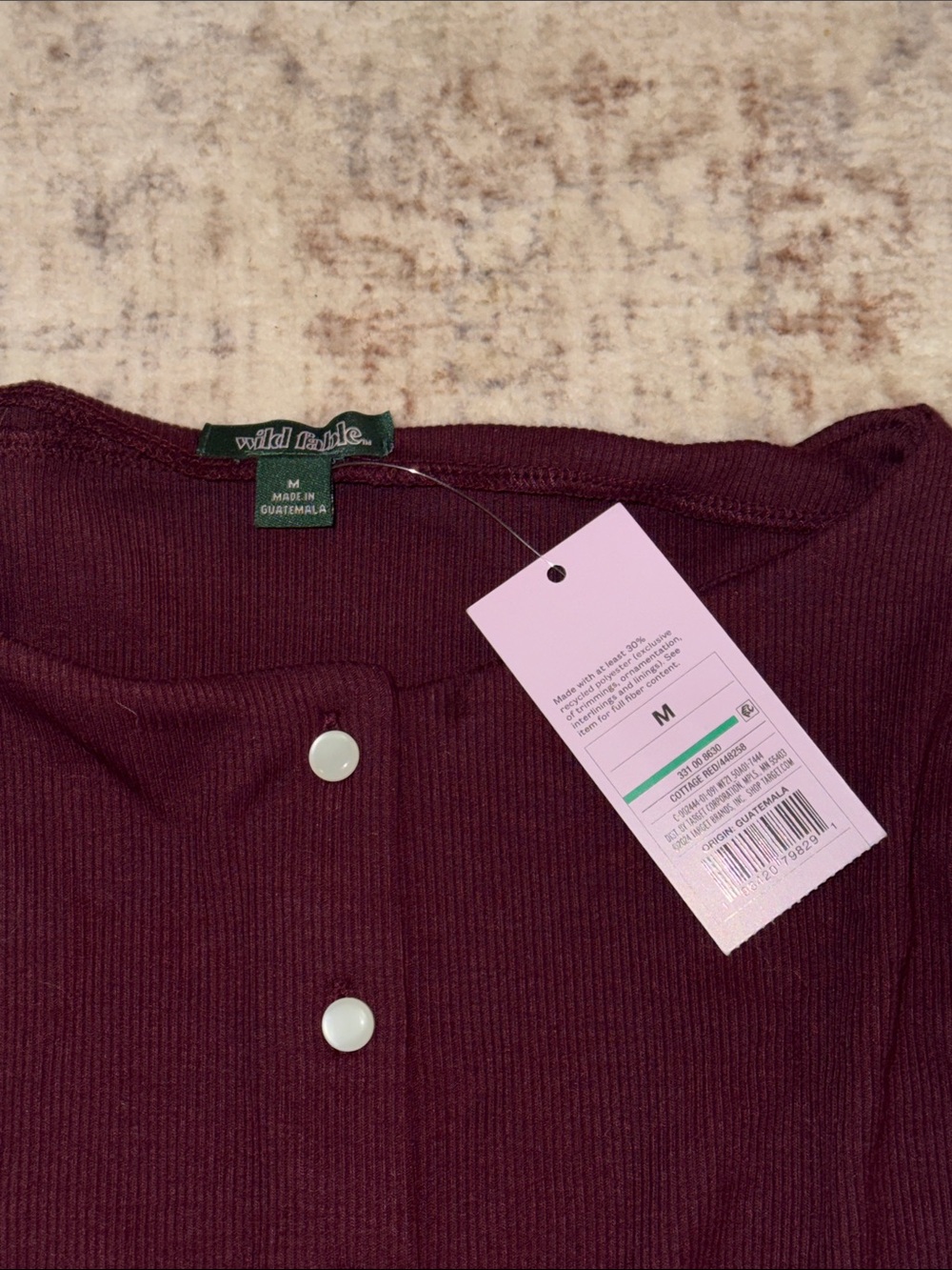 wild fable Burgundy Snap-Front Tank Top - Picture 2 of 3